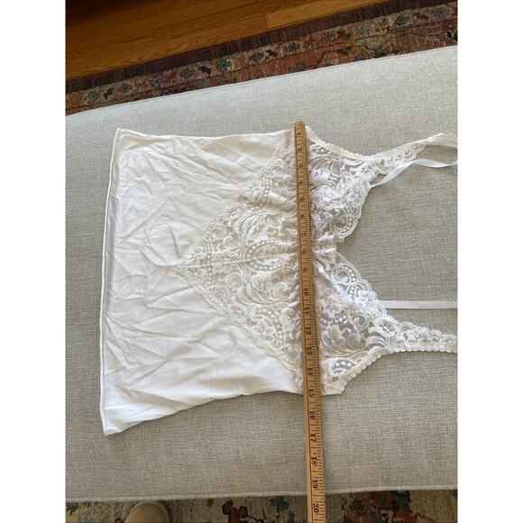 Vintage Vanity Fair Satin Lace Cami Lingerie Slip Tank Top Size 34 Small Ivory - Picture 7 of 8